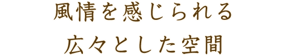 風情を感じられる広々とした空間